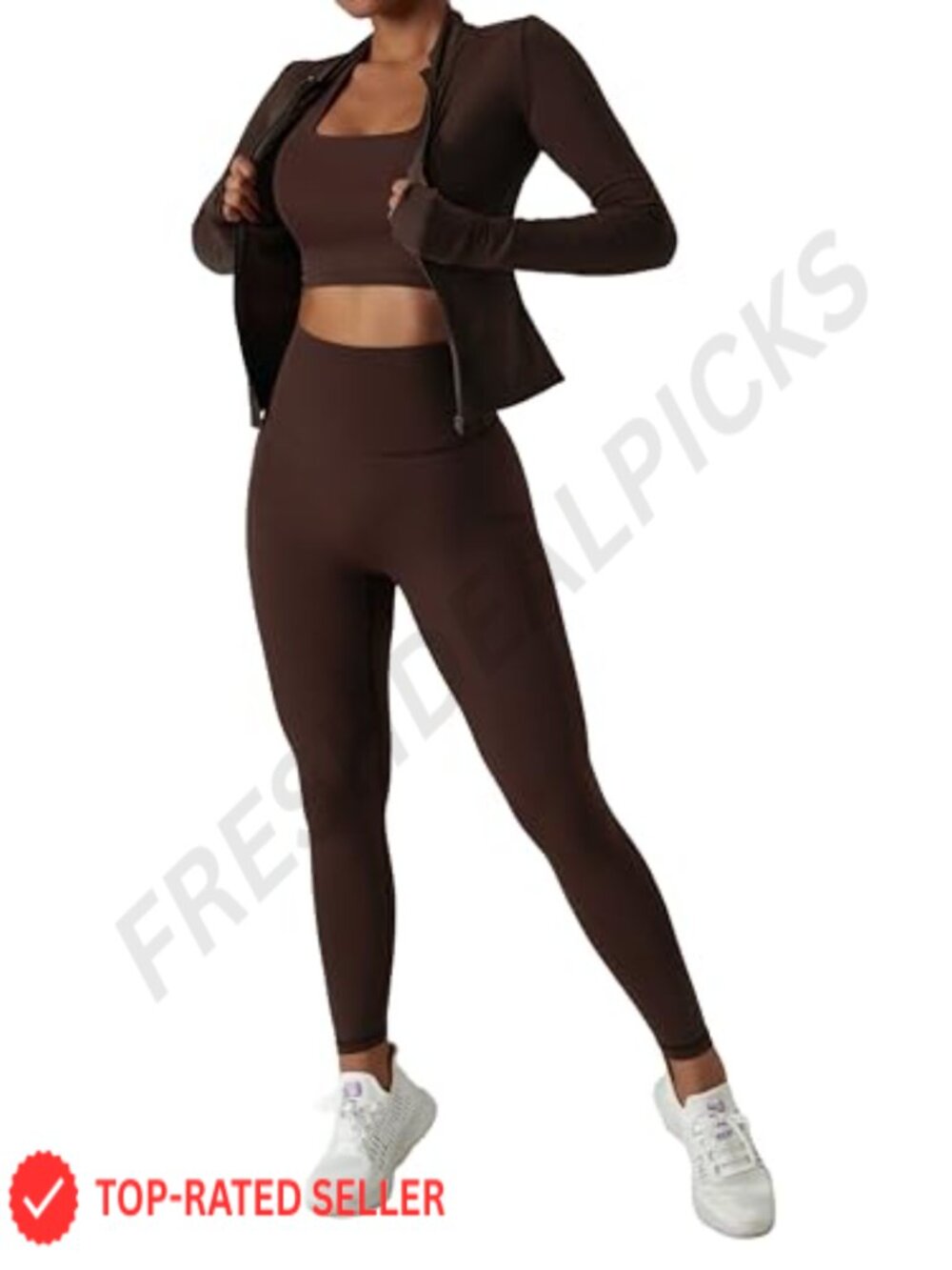 Women 2 Piece Tracksuit Zip Jacket & High Waist Butt Lift Leggings Set